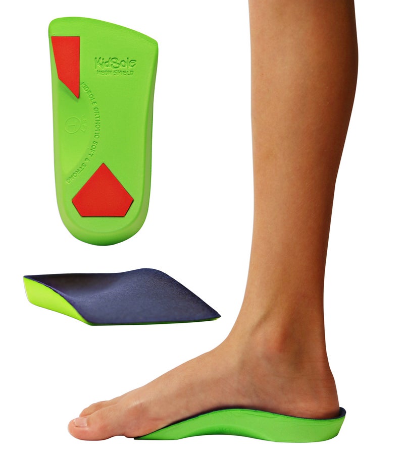 KidSole 34 Length Neon Shield Arch Support Insole for kids with foot pronation flat feet or any other undiagnosed arch support issues Big Kids Size US 475
